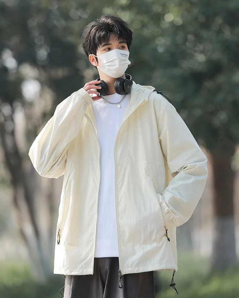 UPF50  Outdoor Windbreaker with Drawstring Hem for Men