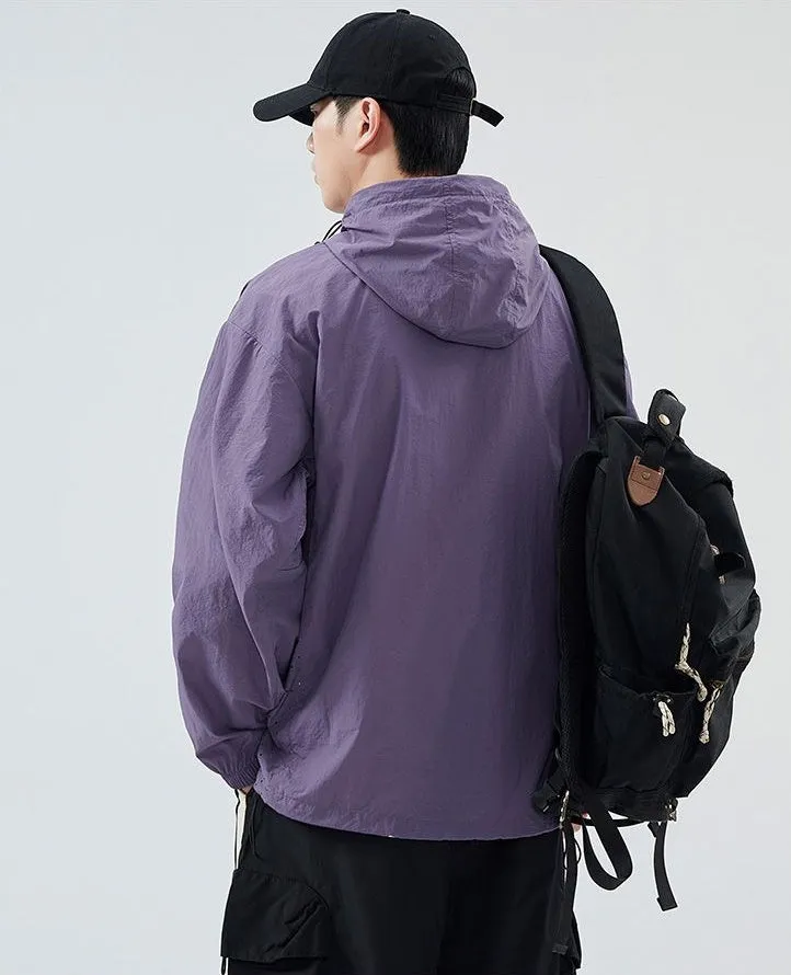UPF50  Outdoor Windbreaker with Drawstring Hem for Men