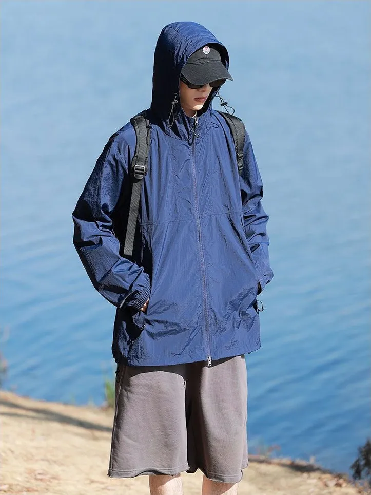 UPF50  Outdoor Windbreaker with Drawstring Hem for Men