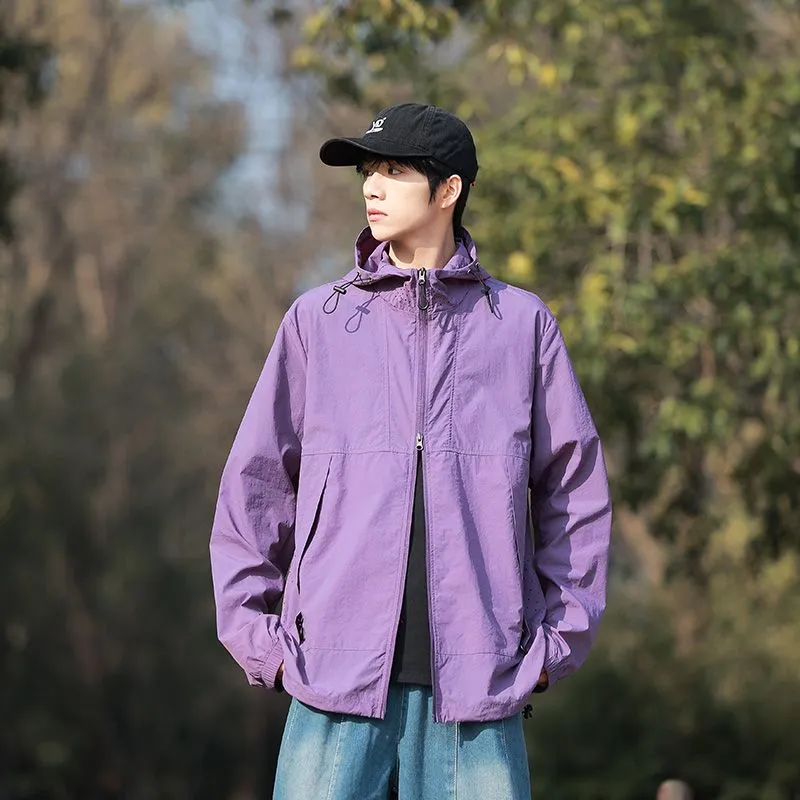 UPF50  Outdoor Windbreaker with Drawstring Hem for Men