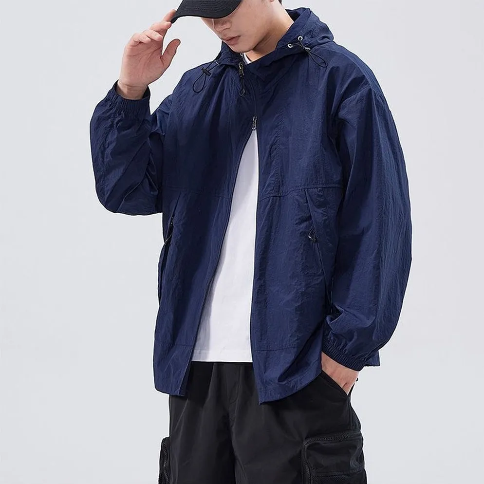 UPF50  Outdoor Windbreaker with Drawstring Hem for Men