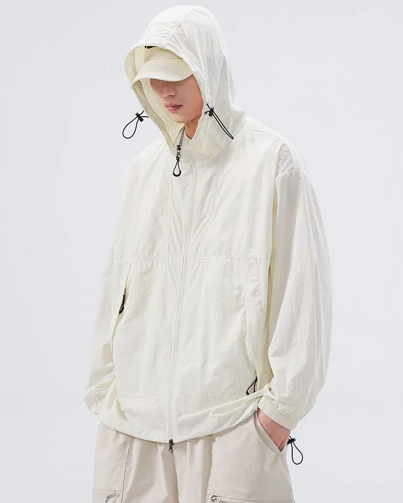 UPF50  Outdoor Windbreaker with Drawstring Hem for Men