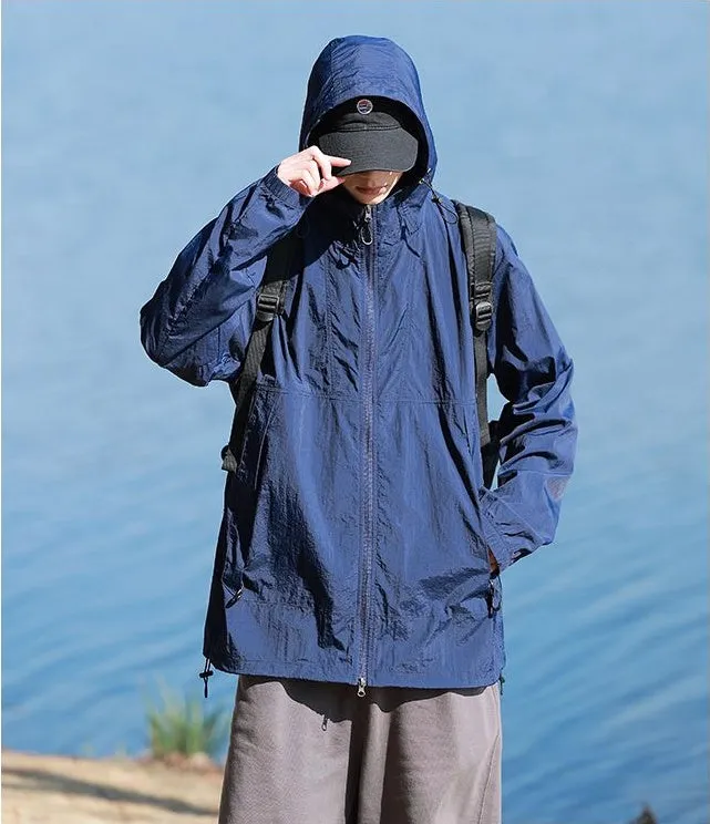 UPF50  Outdoor Windbreaker with Drawstring Hem for Men
