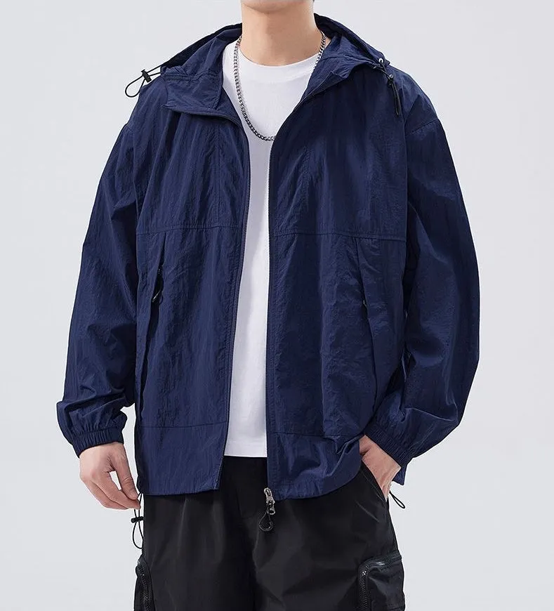 UPF50  Outdoor Windbreaker with Drawstring Hem for Men