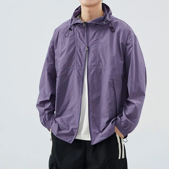 UPF50  Outdoor Windbreaker with Drawstring Hem for Men
