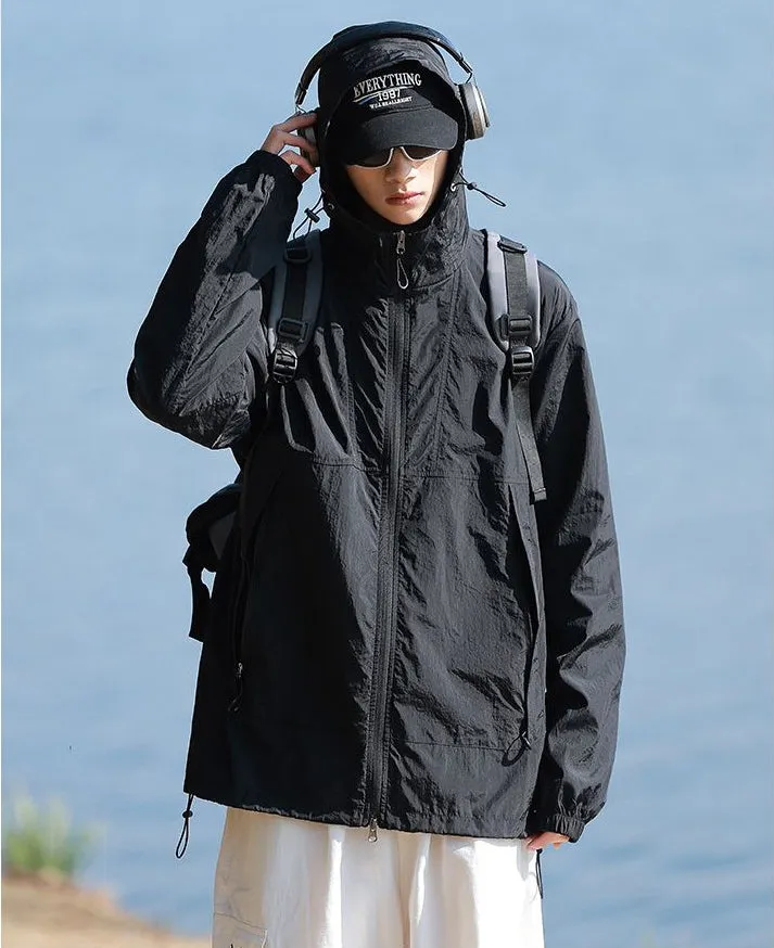 UPF50  Outdoor Windbreaker with Drawstring Hem for Men