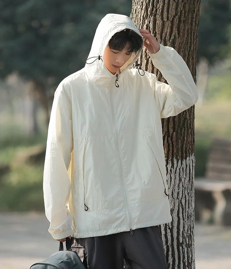 UPF50  Outdoor Windbreaker with Drawstring Hem for Men