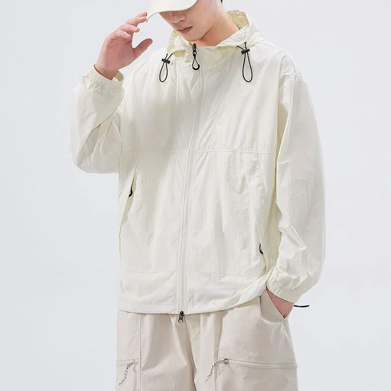 UPF50  Outdoor Windbreaker with Drawstring Hem for Men