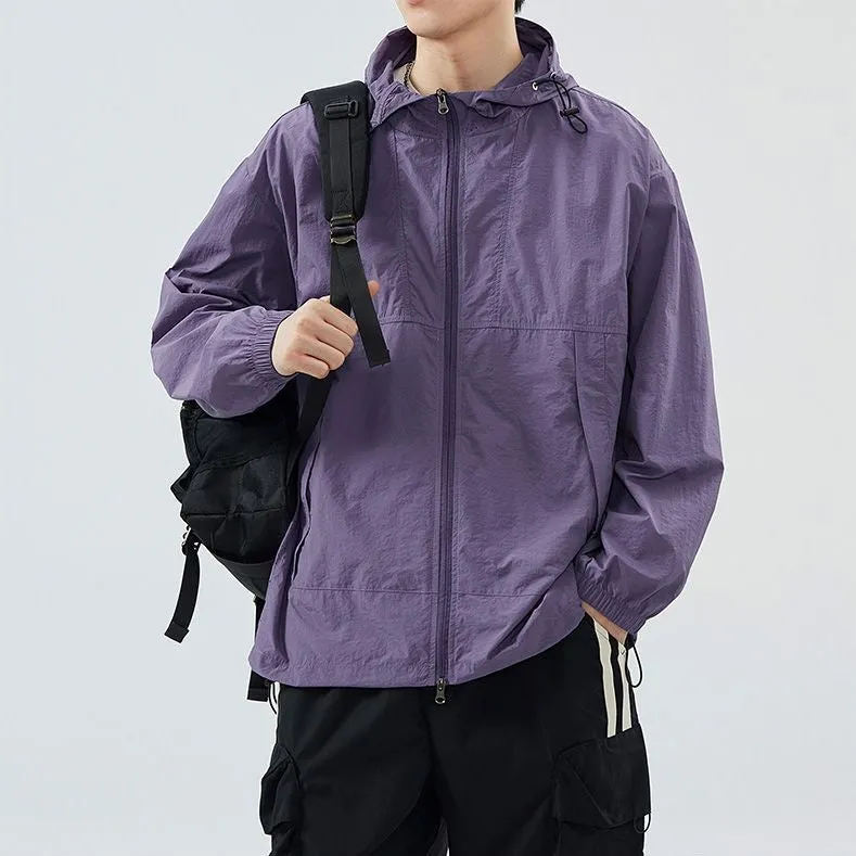 UPF50  Outdoor Windbreaker with Drawstring Hem for Men