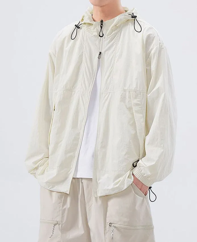UPF50  Outdoor Windbreaker with Drawstring Hem for Men