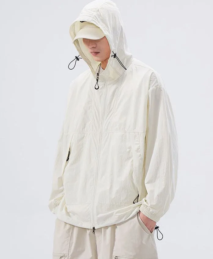 UPF50  Outdoor Windbreaker with Drawstring Hem for Men