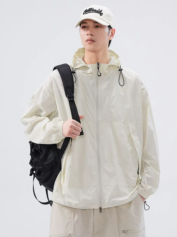 UPF50  Outdoor Windbreaker with Drawstring Hem for Men