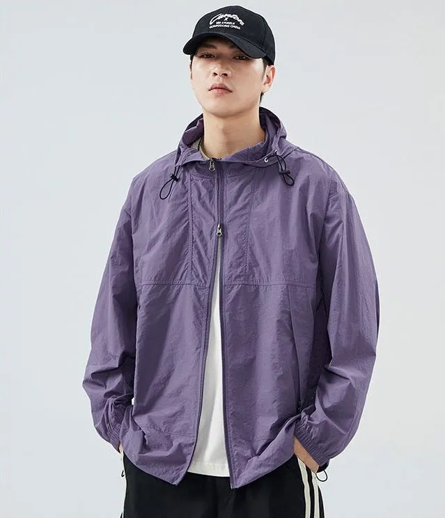UPF50  Outdoor Windbreaker with Drawstring Hem for Men