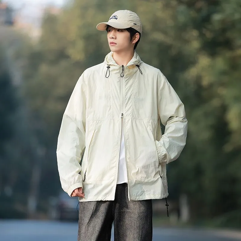 UPF50  Outdoor Windbreaker with Drawstring Hem for Men