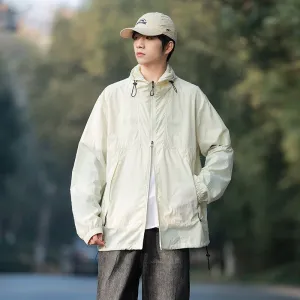 UPF50  Outdoor Windbreaker with Drawstring Hem for Men