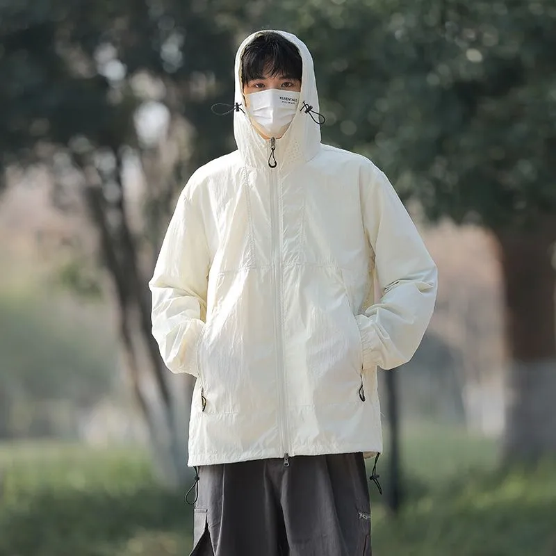 UPF50  Outdoor Windbreaker with Drawstring Hem for Men