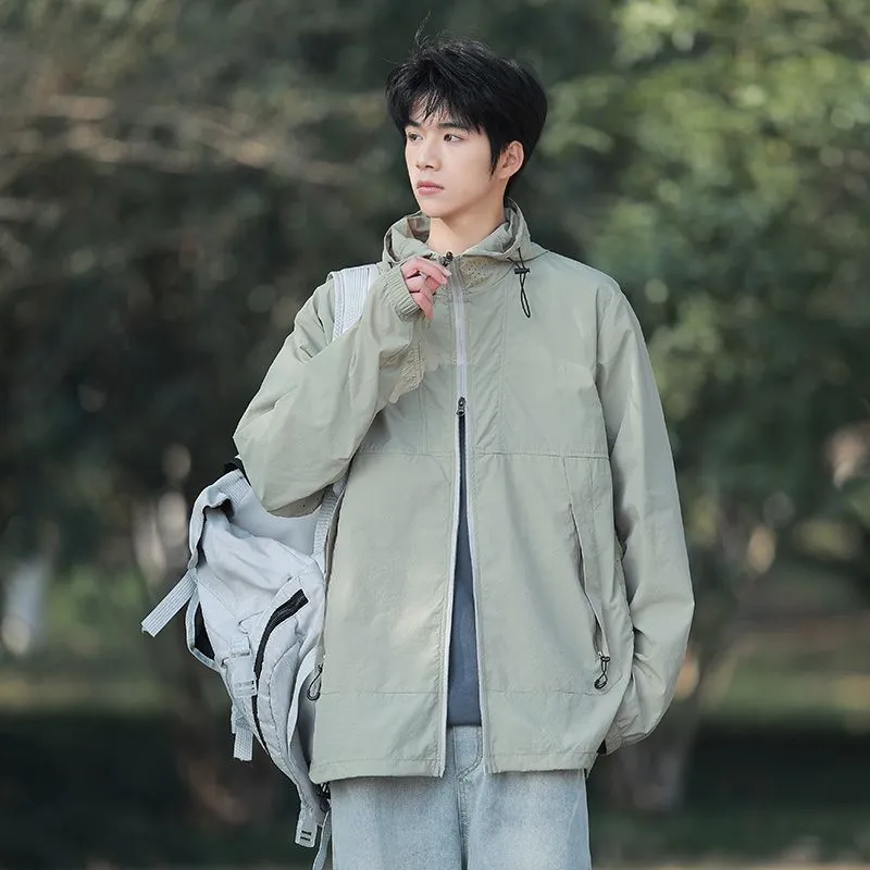 UPF50  Outdoor Windbreaker with Drawstring Hem for Men