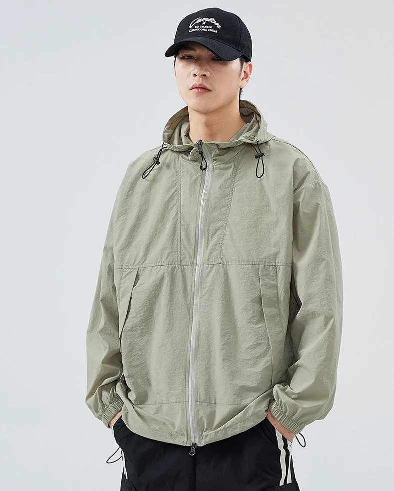 UPF50  Outdoor Windbreaker with Drawstring Hem for Men