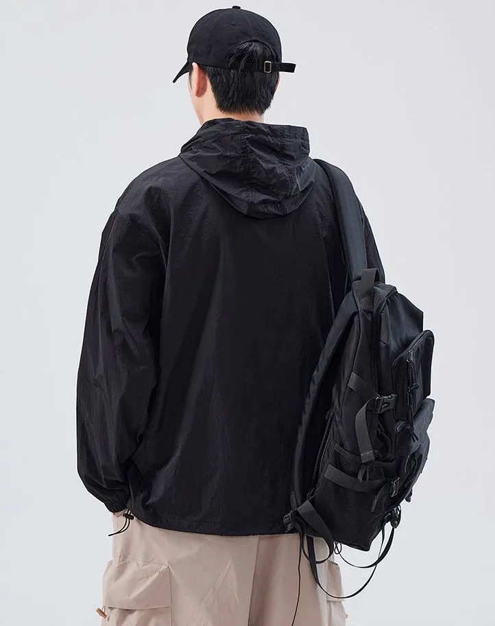 UPF50  Outdoor Windbreaker with Drawstring Hem for Men