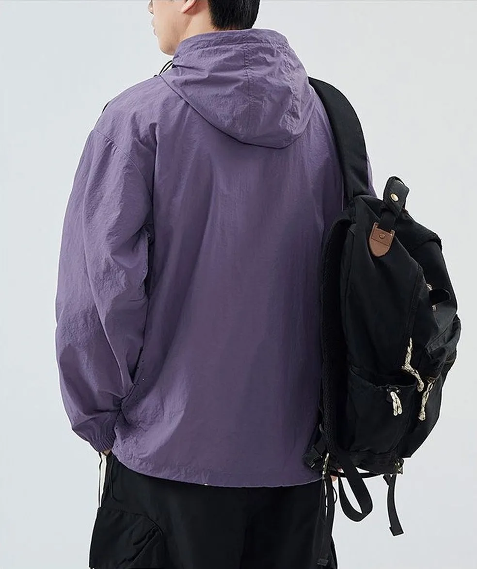 UPF50  Outdoor Windbreaker with Drawstring Hem for Men