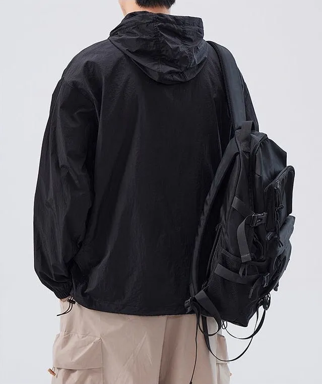 UPF50  Outdoor Windbreaker with Drawstring Hem for Men