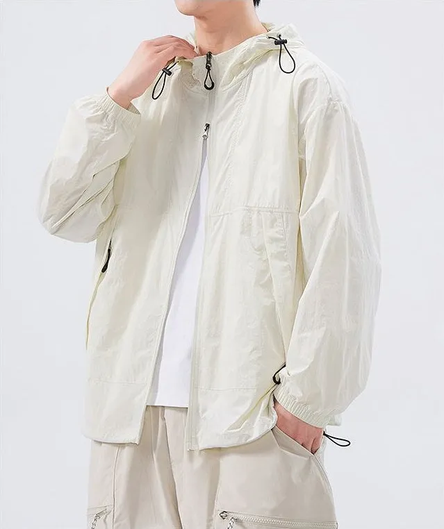 UPF50  Outdoor Windbreaker with Drawstring Hem for Men