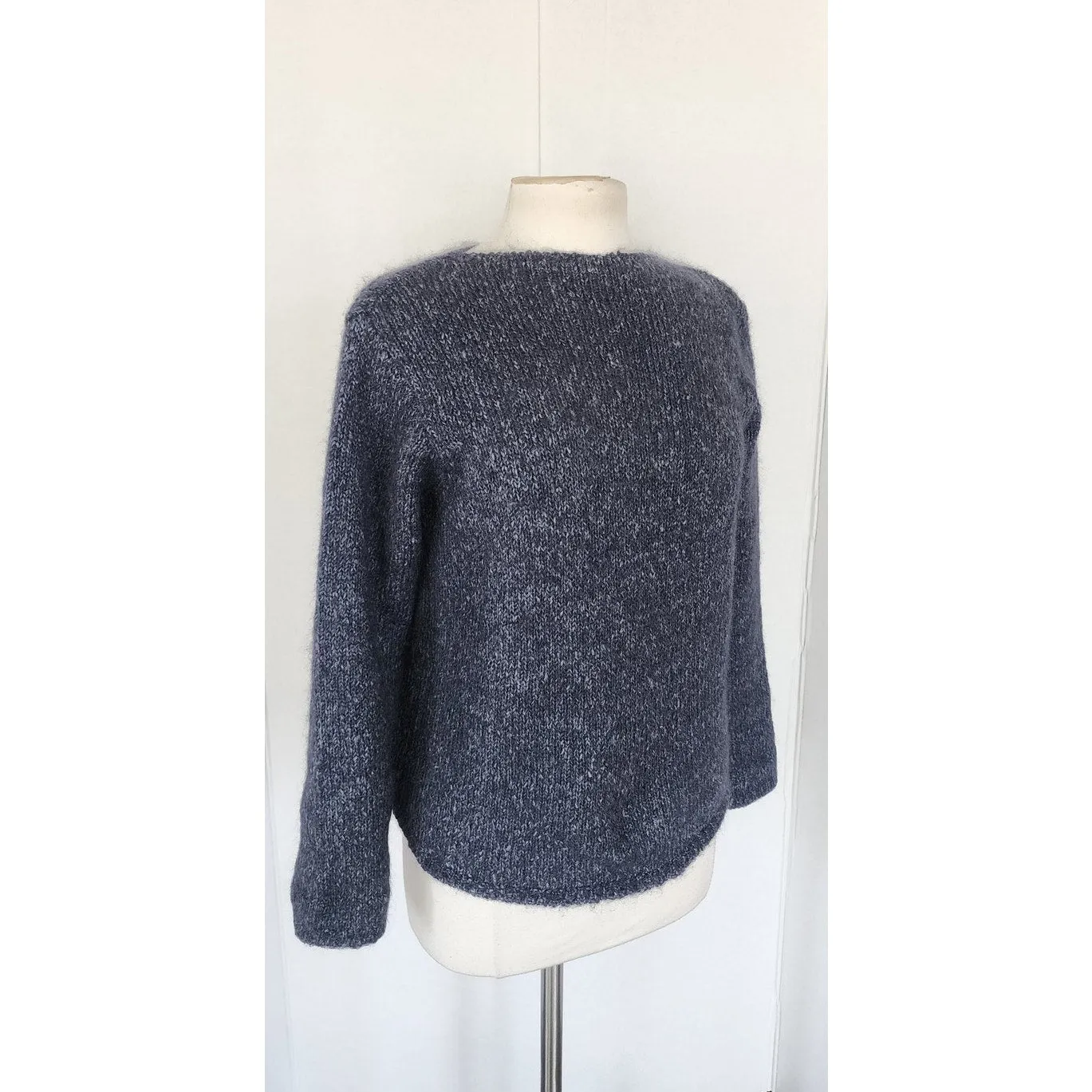 Vintage Weekend Max Mara Sweater Blue Wool Mohair Chunky Knit / M