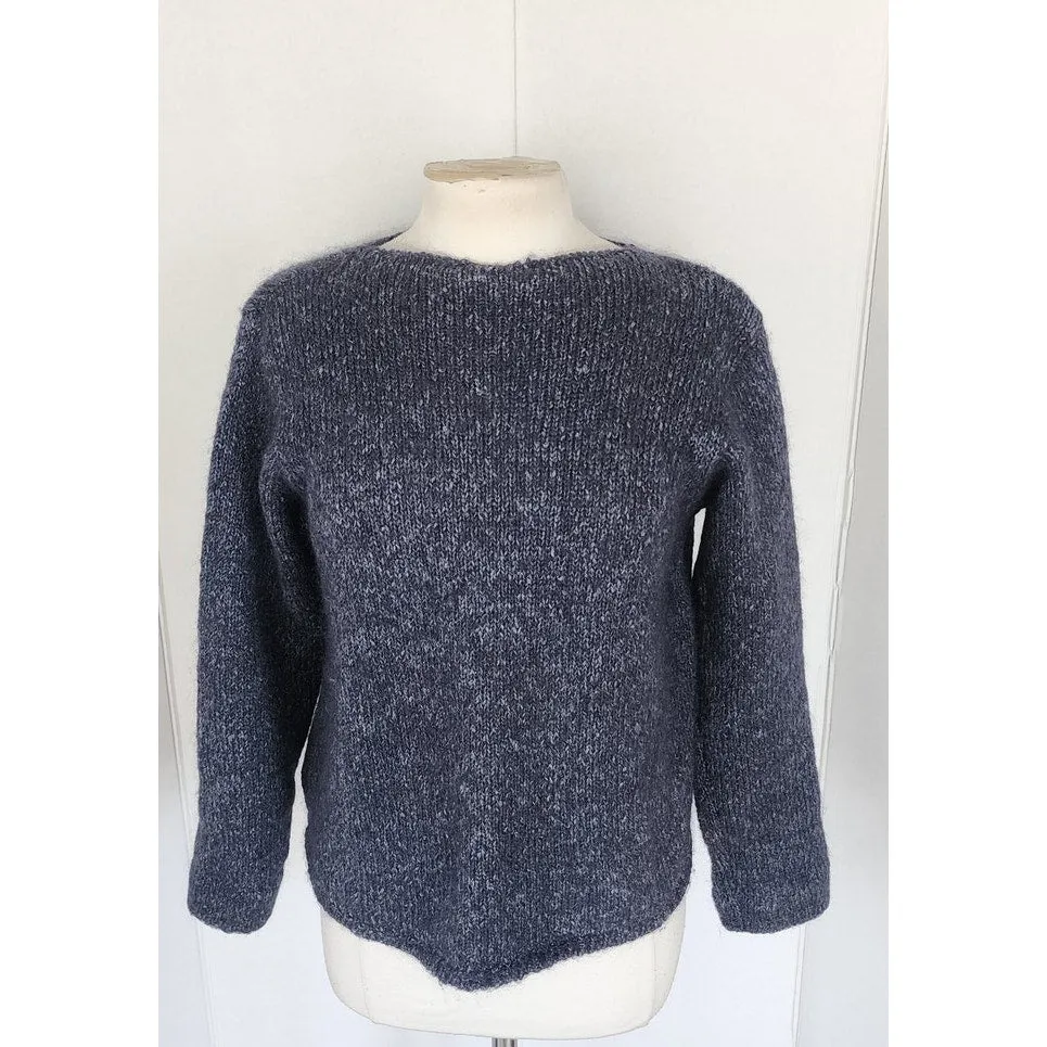 Vintage Weekend Max Mara Sweater Blue Wool Mohair Chunky Knit / M