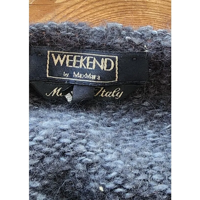 Vintage Weekend Max Mara Sweater Blue Wool Mohair Chunky Knit / M