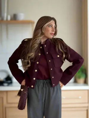 Vintage Wine Red Coat – Stylish and Versatile Outerwear