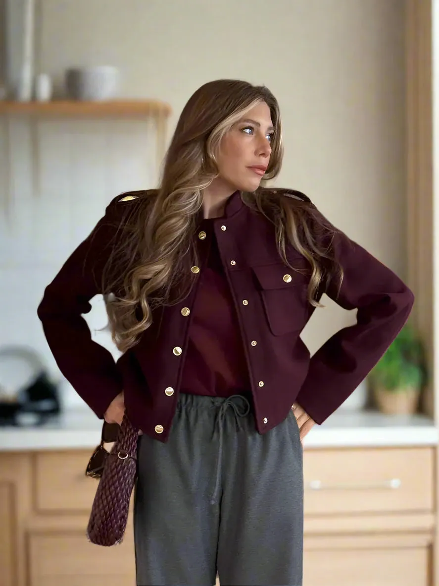 Vintage Wine Red Coat – Stylish and Versatile Outerwear