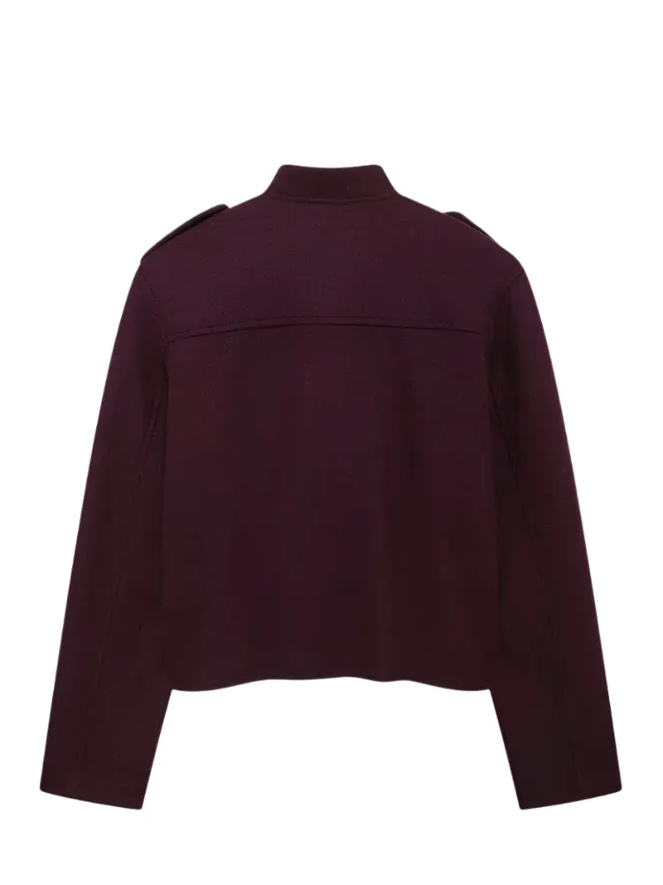 Vintage Wine Red Coat – Stylish and Versatile Outerwear