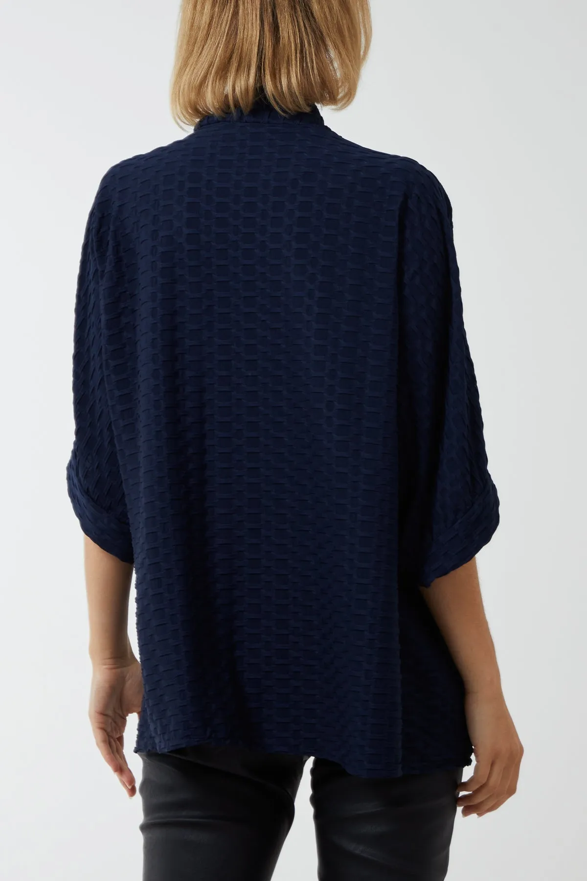 Waffle Texture Jersey Kimono Jacket