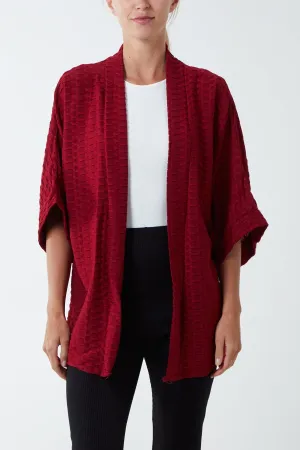 Waffle Texture Jersey Kimono Jacket
