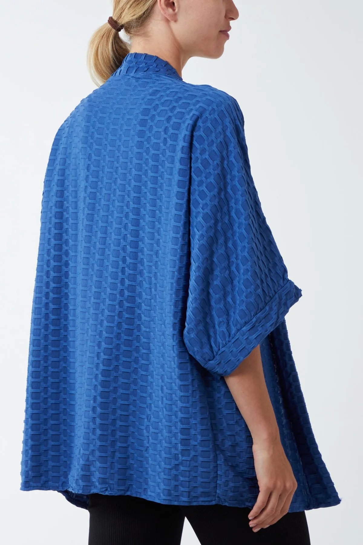 Waffle Texture Jersey Kimono Jacket