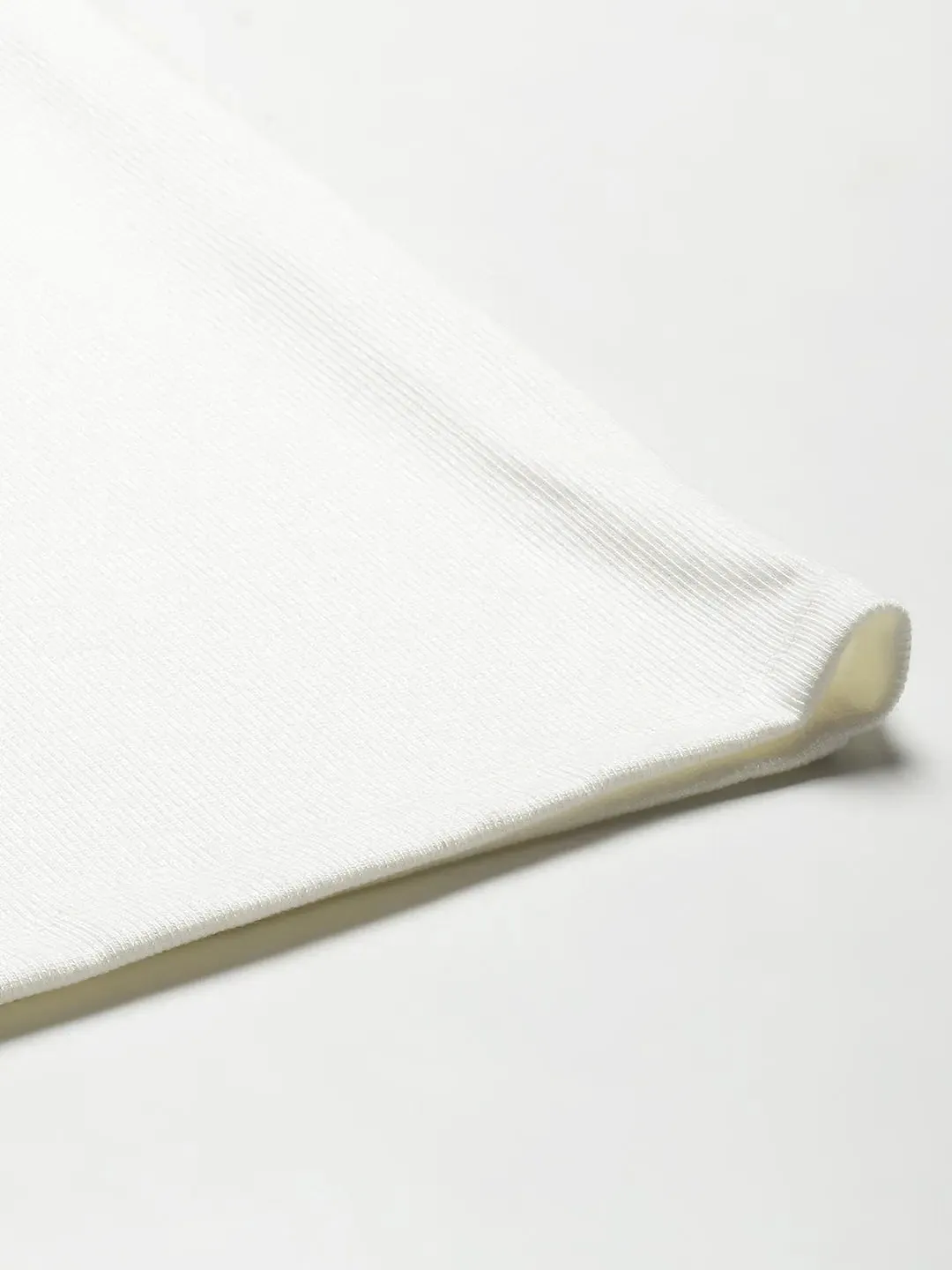 White Ribbed Wide Leg Drawstring Pants
