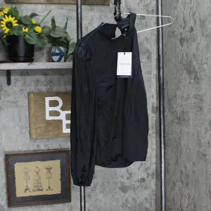 Who What Wear Women's Long Sleeve Collared Blouse WWT-794 Blaqck M