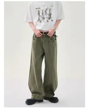 Wide-Leg Distressed Deconstructed Jeans