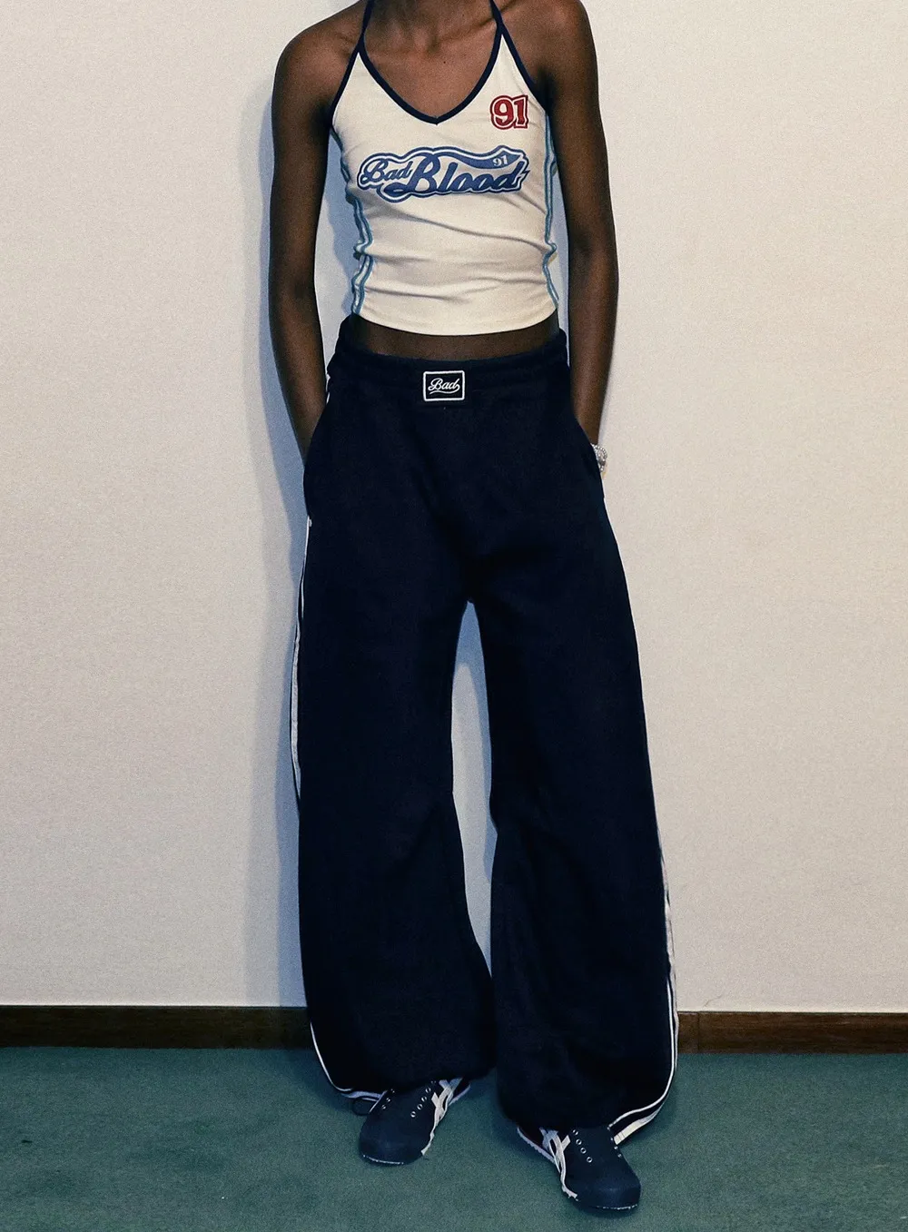 Wide-Leg Track Pants
