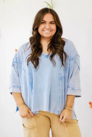 Wildest Dreams Mineral Washed Top in Blue