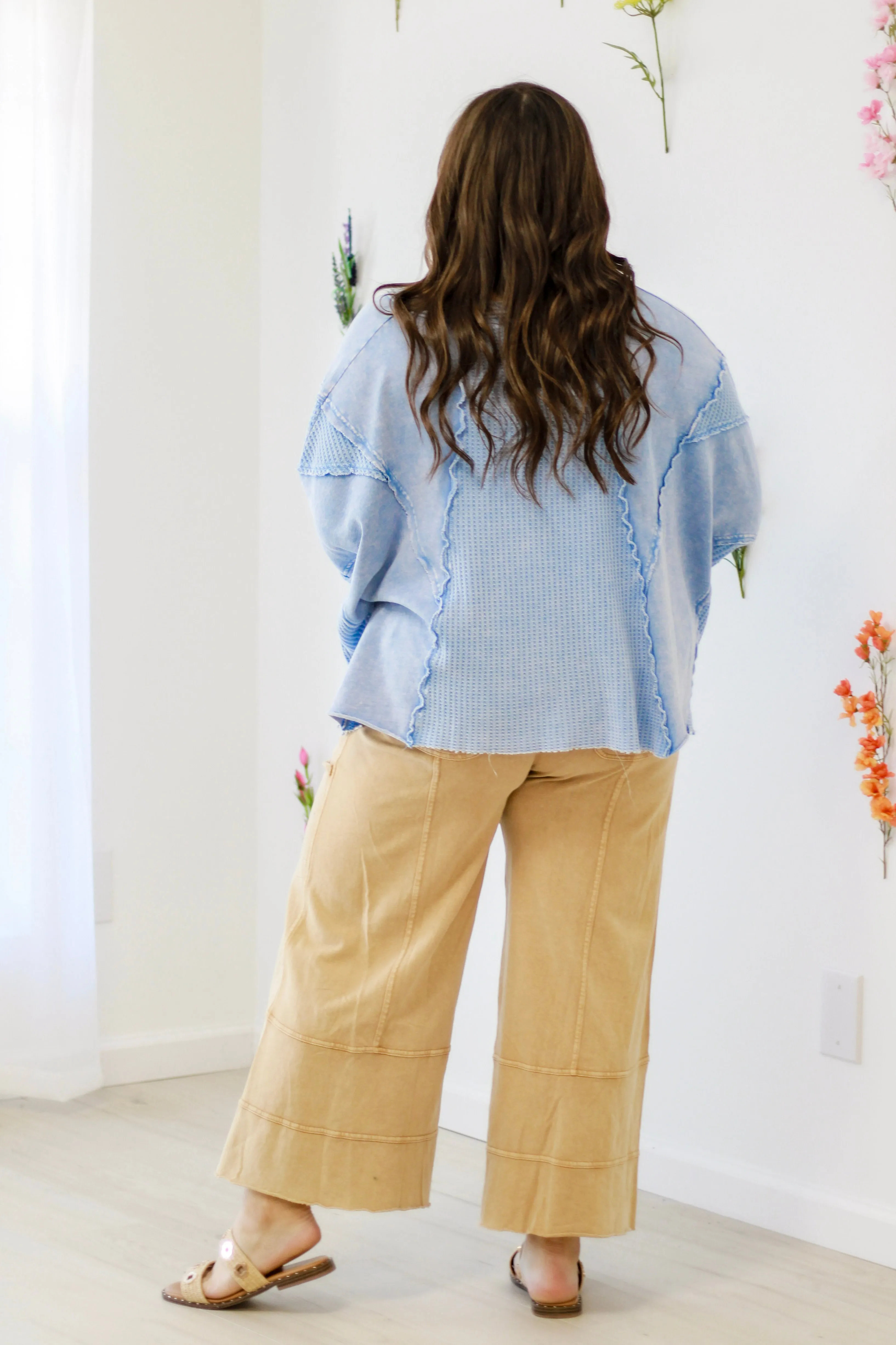 Wildest Dreams Mineral Washed Top in Blue