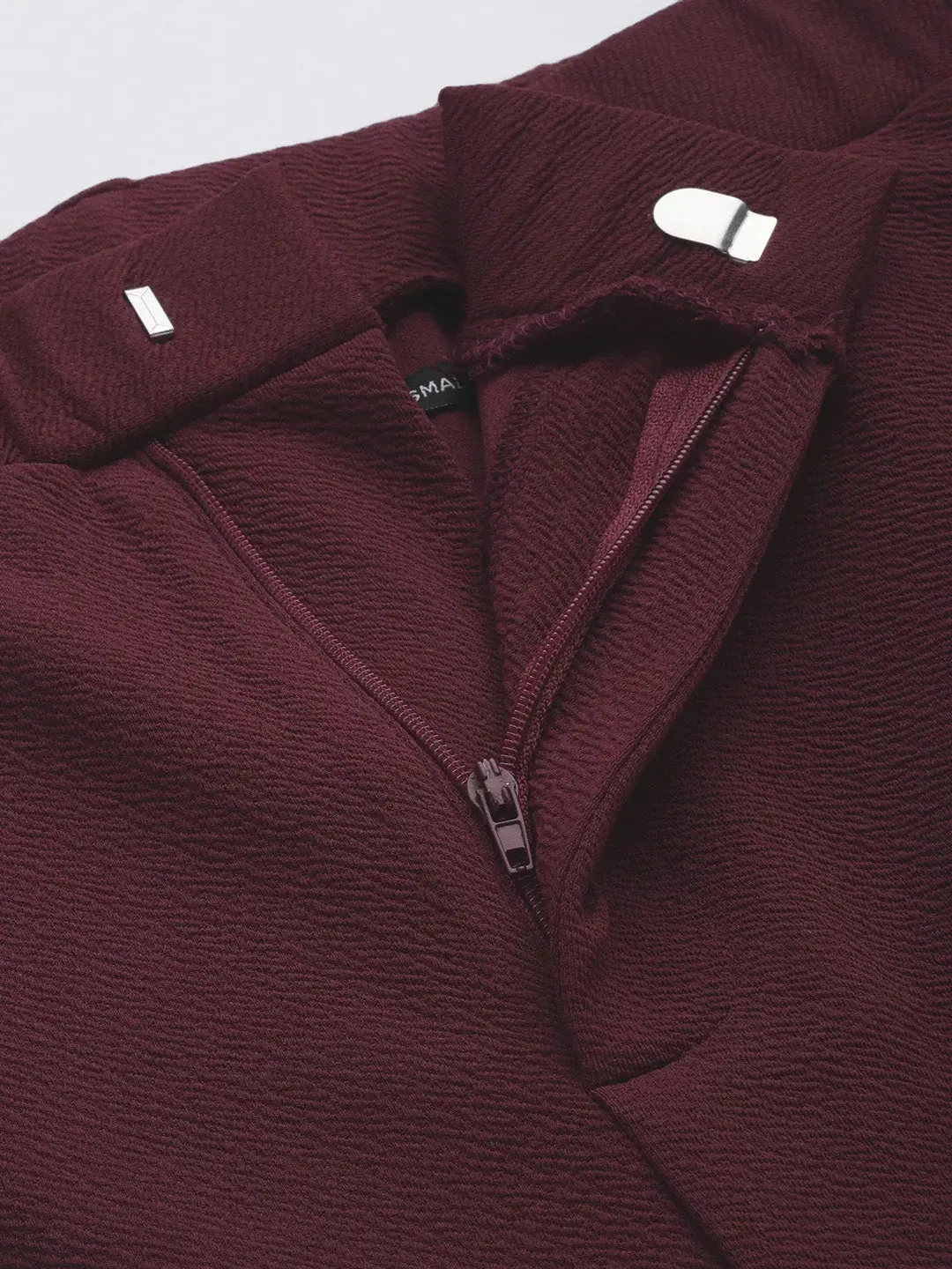 Women Burgundy Bell Bottom Knitted Pants