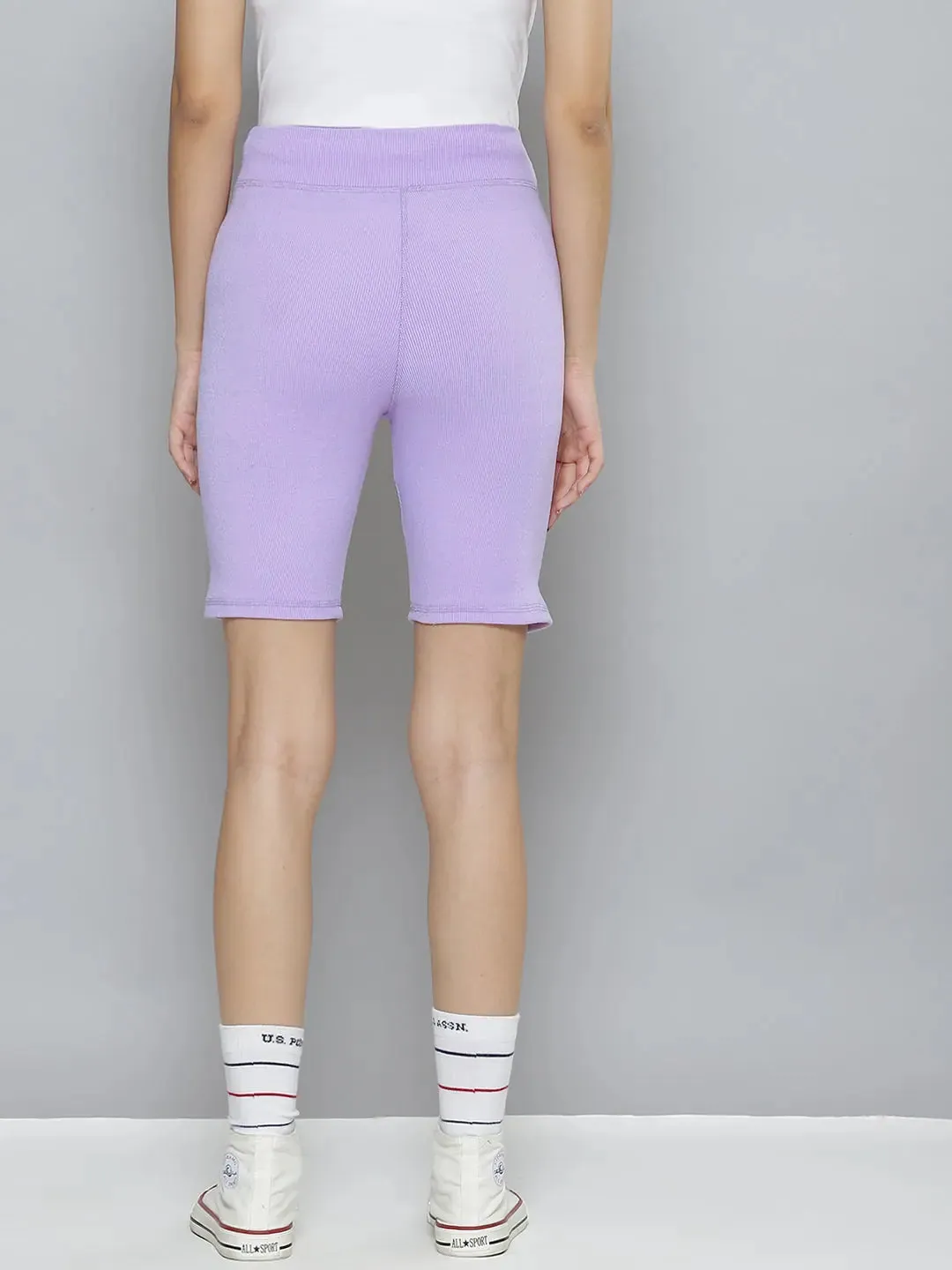 Women Lavender Rib ACTIVE Shorts