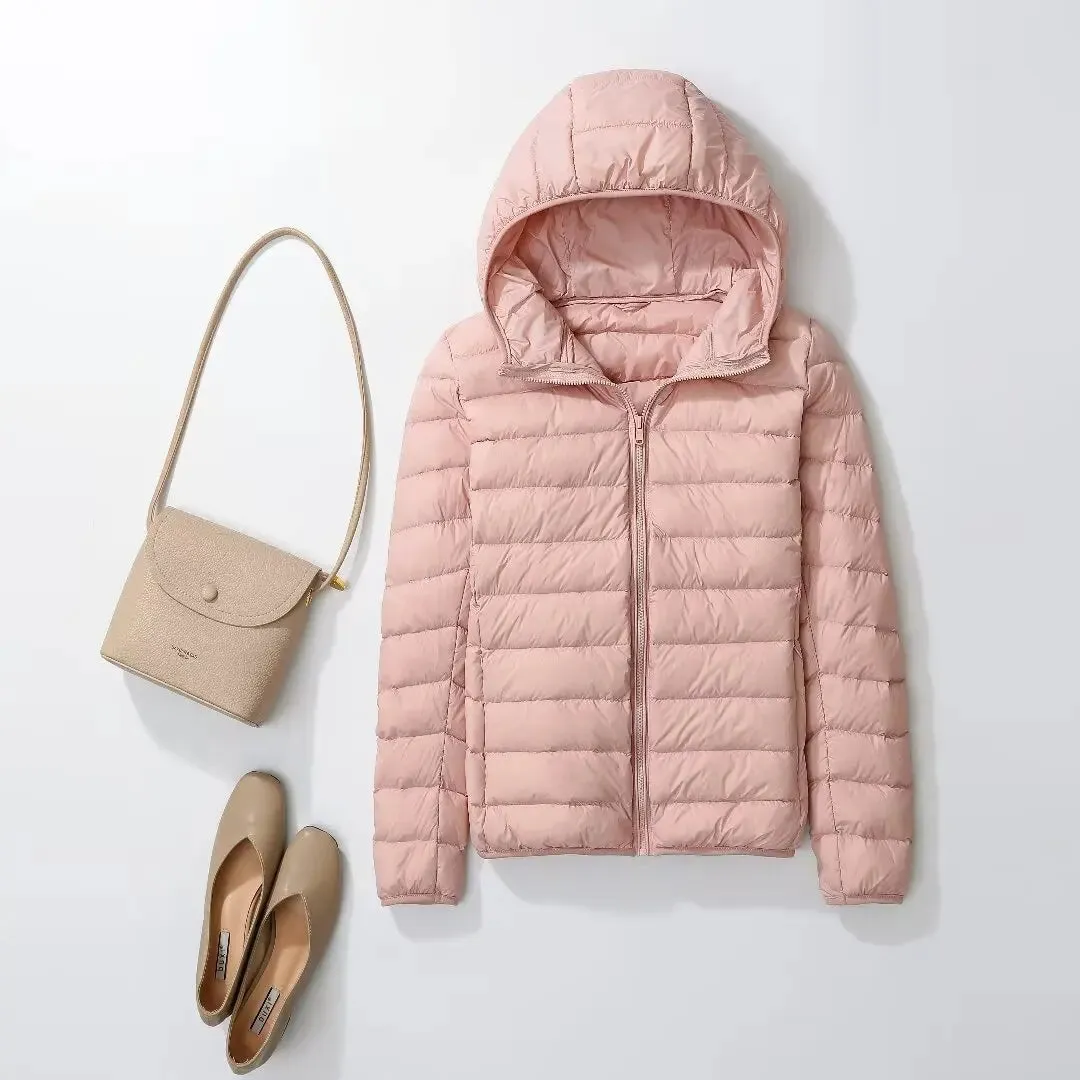 Women Puffer Jacket 15 Colors Plus Size 5XL 6XL 7XL New Spring Autumn Female Ultra Lightweight Packable Hooded Down Coats