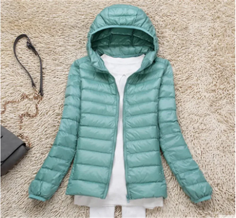 Women Puffer Jacket 15 Colors Plus Size 5XL 6XL 7XL New Spring Autumn Female Ultra Lightweight Packable Hooded Down Coats