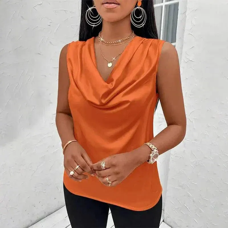 Women Silk-Like Satin Tank Top