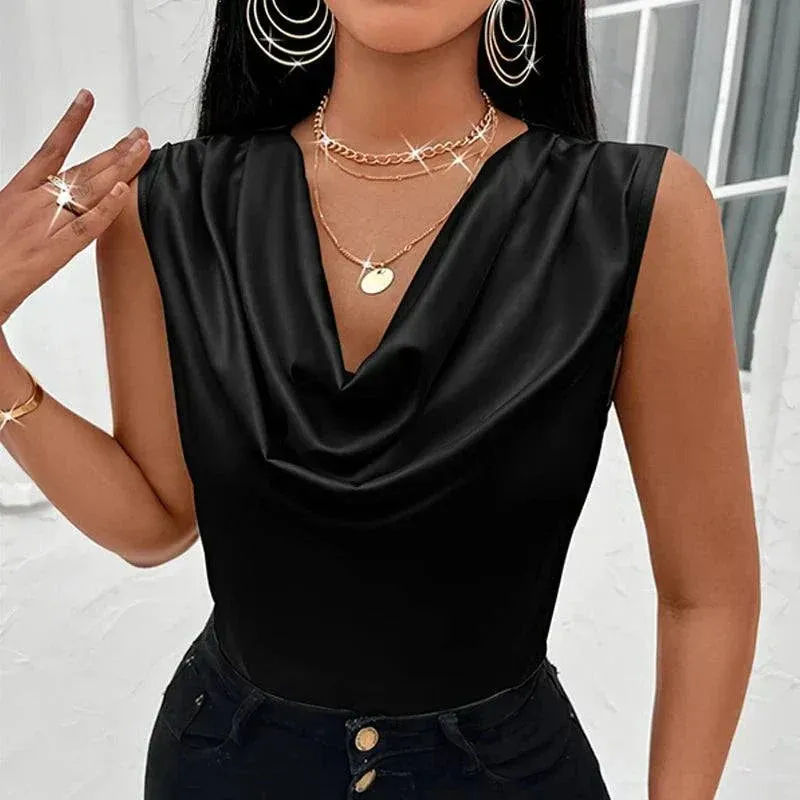 Women Silk-Like Satin Tank Top