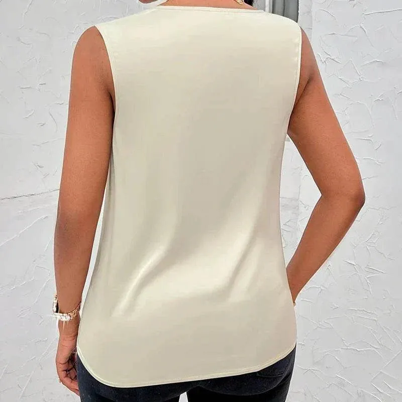 Women Silk-Like Satin Tank Top