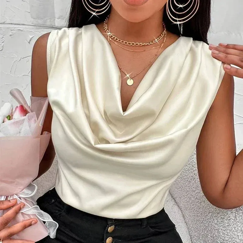 Women Silk-Like Satin Tank Top