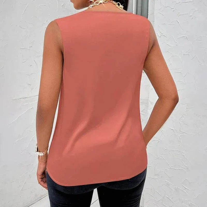 Women Silk-Like Satin Tank Top